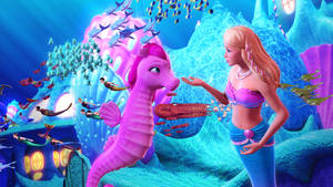 Barbie Mermaid And Seahorse Wallpaper