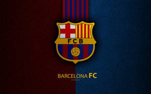 Barcelona Fc Logo Leather Texture Wallpaper