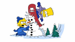 Bart Simpson Snow Skate Wallpaper