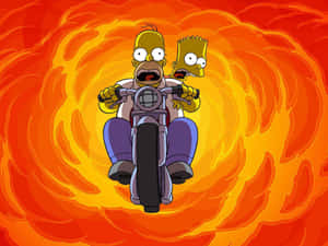 Bart Simpson Weed Hair Motorcycle Riding Wallpaper