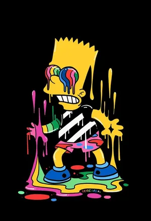 Bart Simpson Weed Paint Wallpaper