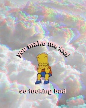 Bart Simpsons Sad Clouds Wallpaper