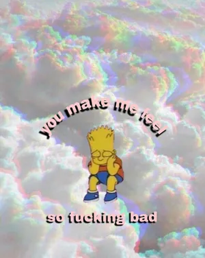Bart Simpsons Sad Clouds Wallpaper