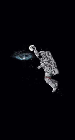 Basketball Aesthetic Astronaut Dunking Moon Wallpaper