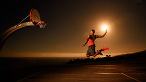 Basketball Court Dunk The Sun Wallpaper