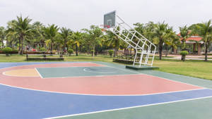 Basketball Court Half-court Clubhouse Wallpaper