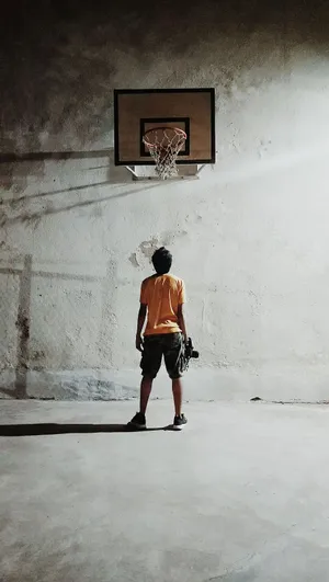 Basketball Hoop Man Aesthetic Wallpaper