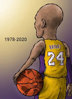 Basketball Legend Kobe Bryant Is Immortalized In Cartoon Form Wallpaper