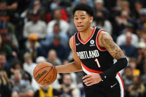 Basketball Player Dribbling Action Wallpaper