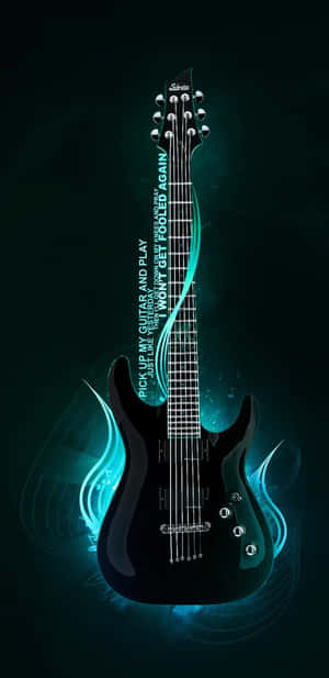 Bass Guitar Blue Swivel Motion Art Mobile Wallpaper