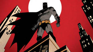 Batman Animated Black Red White Art Desktop Wallpaper