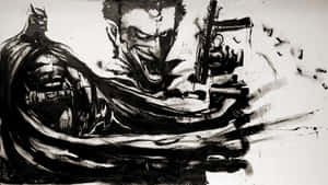 Batman Arkham Asylum With Joker Illustration Wallpaper
