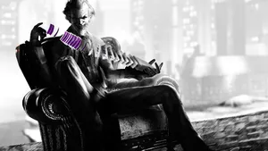 Batman Arkham City Joker With Deck Of Cards Wallpaper