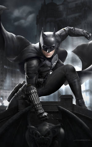 Batman Cosplayer In Action For Phone Wallpaper