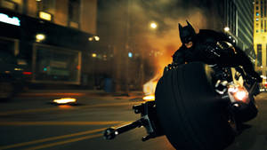 Batman On Batmobile Movie Wallpaper