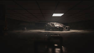 Batmobile In Narrow Room Wallpaper