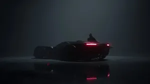 Batmobile Parked In The Dark Wallpaper