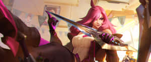 Battle Ready Katarina Leagueof Legends Wallpaper