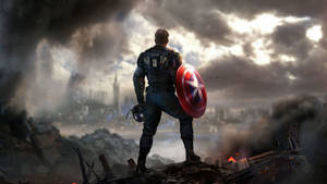 Battle Ruins Captain America Laptop Wallpaper