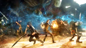Battle Scene In Final Fantasy Xv Wallpaper