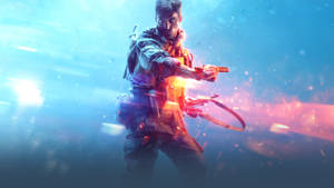 Battlefield 5 4k Soldier Light Streaks Wallpaper