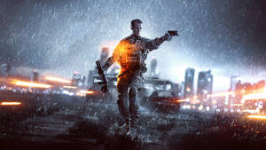 Battlefield Game Rain Shooting Wallpaper