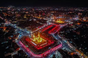 Bayn Al-haramayn Karbala Drone Image Wallpaper
