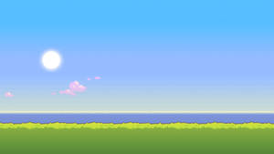 Beach 8 Bit Art Wallpaper