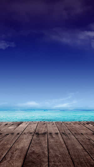 Beach Phone Wooden Pier Wallpaper