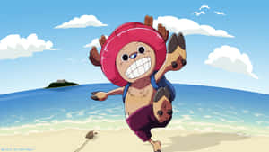 Beach Playing One Piece Chopper Wallpaper