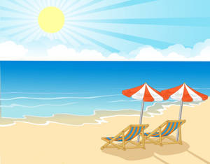 Beach Vacation Graphic Artwork Wallpaper