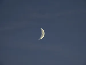 Beaming Crescent Moon Desktop Wallpaper