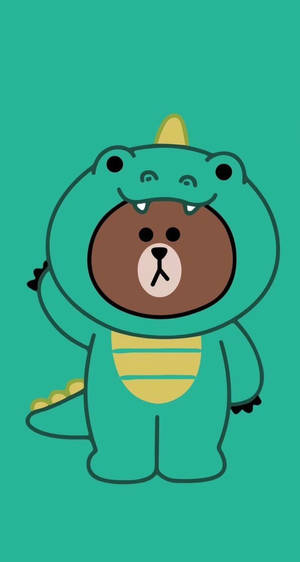 Bear On Dragon Costume Cartoon Iphone Wallpaper