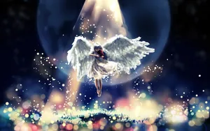Beautiful Angels Playing Violin Wallpaper