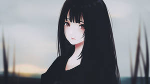 Beautiful Animated Sad Girl Wallpaper