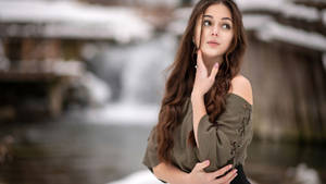 Beautiful Girl During Winter Wallpaper