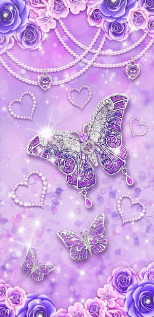 Beautiful Glitter Butterfly With Vibrant Colors Wallpaper