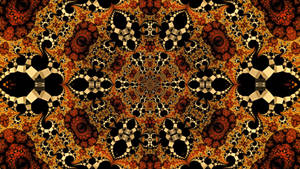 Beautiful Gold And Amber Kaleidoscope Pattern Wallpaper