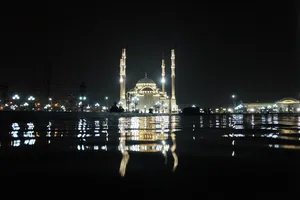 Beautiful Islamic Mosque At Night Wallpaper