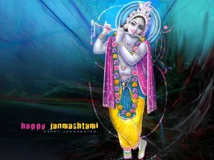 Beautiful Krishna Abstract Fractal Design Wallpaper