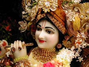 Beautiful Krishna Murali Statue Wallpaper