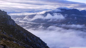 Beautiful Mountain View Sea Of Clouds Desktop Wallpaper