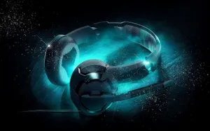 Beautiful Music Black Headset Wallpaper