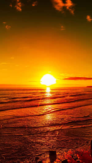 Beautiful Orange Sun Rise Wallpaper