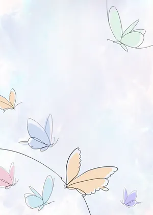Beautiful Pastel Butterflies Digital Art Wallpaper