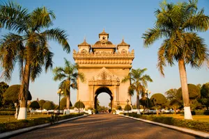Beautiful Patuxai Monument In Vientiane Wallpaper