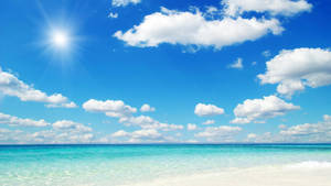 Beautiful Sky And White Beach Wallpaper