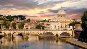 Beautiful Sunset In Vatican City Wallpaper