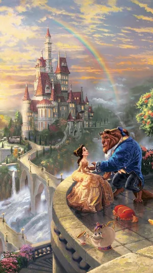 Beauty And The Beast Rainbow Wallpaper
