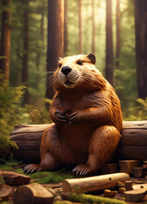 Beaverin Forest Sunlight Wallpaper